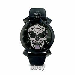 GaGà Milano Manuale Men's Mechanical Watch 48 Bionic Skull Black PVD Grey