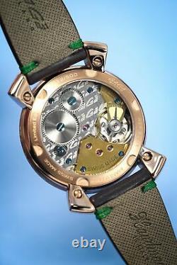 GaGà Milano Manuale Men's Mechanical Watch 48 Bionic Skull Rose Gold Green