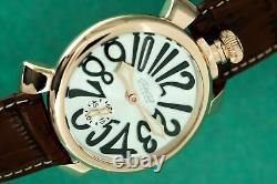 GaGà Milano Manuale Unisex Mechanical Watch 48 Gold Enamel Silver