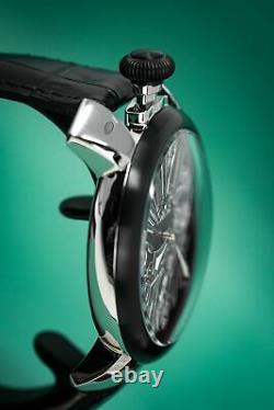 GaGà Milano Manuale Unisex Mechanical Watch 48MM Black Carbon