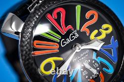 GaGà Milano Manuale Unisex Mechanical Watch 48MM Carbon Multi Colour
