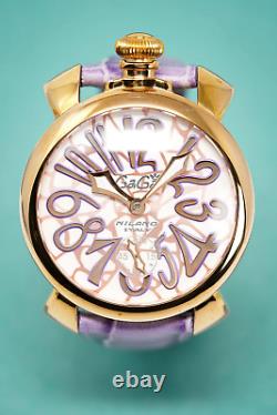GaGà Milano Manuale Unisex Mechanical Watch 48MM Mosaico Purple Rose Gold