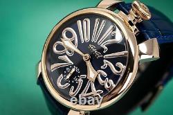 GaGà Milano Manuale Unisex Mechanical Watch 48MM Rose Gold Blue