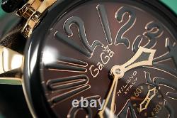 GaGà Milano Manuale Unisex Mechanical Watch 48MM Rose Gold Chocolate