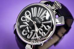 GaGà Milano Manuale Unisex Mechanical Watch 48MM Steel Black