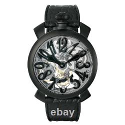 GaGà Milano Skeleton Unisex Mechanical Watch 48MM Black