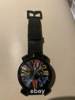 Gaga Milano 5082.1 Stainless Steel Black Analog Men's Wrist Watch S/N 19087