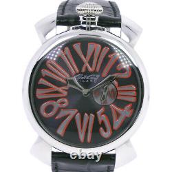 Gaga Milano 5084 Manuale 46 Watches black/Red Stainless Steel/leather mens