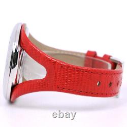 Gaga Milano 6070 Flat 42 Watches Red RedDial Stainless Steel/leather Quart