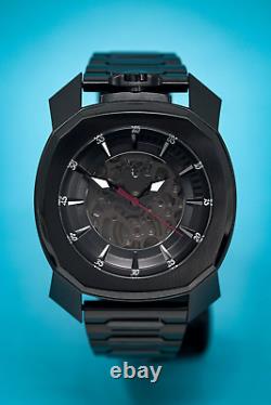 Gaga Milano Frame One Unisex Automatic Watch Skeleton Black PVD