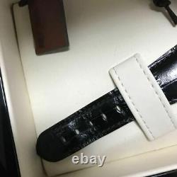 Gaga Milano Hand Wound Type Stainless Steel Black Leather Belt Analog Wristwatch