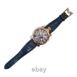 Gaga Milano Manuale 48 Wrist Watch 5011.05S Hand Winding Stainless Steel Leather
