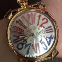 Gaga Milano Manuale Slim 46mm 5081.3 Quartz Analog Men's Watch Japan Shipped