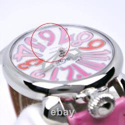 Gaga Milano Manure 40 Watches pink/Silver Stainless Steel/leather Quartz A