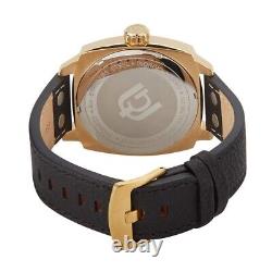 Giorgio Milano Dressing Men's Watch Gold Black, Leather Strap, Water Resistance