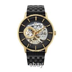 Giorgio Milano Luxury Men's Watch Automatic Self-Wind Skeleton, Gold Black 44mm