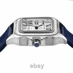 Gv2 By Gevril Women's 12100 Milan Diamond Blue Leather Wristwatch
