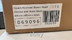 Large Recessed Chrome Shower head with water blade, 400mmx400mm, brand new