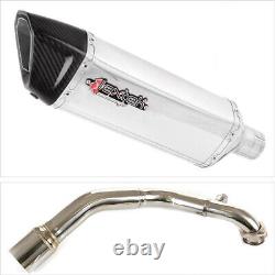 Lextek SP4 Polished Stainless Steel Exhaust System 300mm for Lexmoto Milano 125