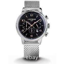 Locman Men's Watch Chronograph 1960 Classic Elegant Watch Strap Jersey Milano