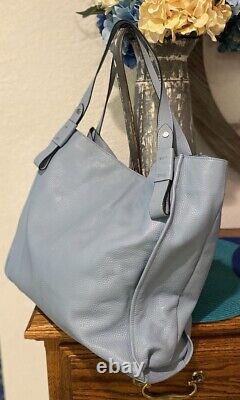 Lodis 1965 Sky Blue 100% Leather (Soft, Pebbled) Tote, Color Rare & Discontinued