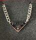 Men's Prada Necklace Milano Noir Silver Chain Chrome Pendant Authentic Vintage