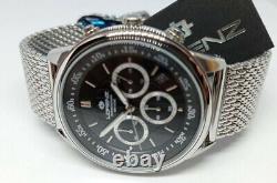 Men's Watch Lorenz, Cronografo, Black, Steel Strap Bracelet Style Milan