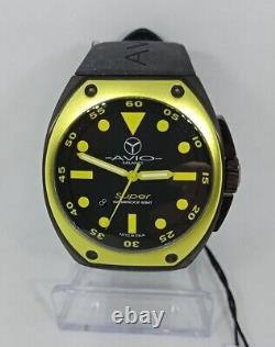 Men's Watch Super Avio Case Black And Yellow 46mm AVIO MILANO Series Numbered