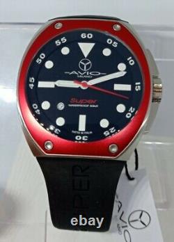 Men's Watch, Super Avio, Case Large 46 MM, Steel And Aluminium, AVIO MILANO, Red