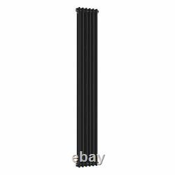 Milano Windsor Black Traditional Vertical Double Column Radiator 1800 x 290