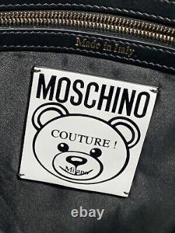 Moschino Milano Ready To Bear Playboy Black Tote Bag Iconic Bear Print and Patch