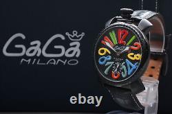 Near MINT GAGA MILANO Manule 48 meccanico 5015 Men's ManualWinding Black Watch