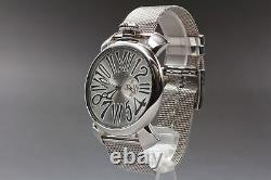 Near MINT GAGAMILANO 5080 Manual 46 46mm Silver Men's Watch From JAPAN