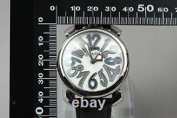 Near Mint Box Gaga Milano 40 5020 Men's Watch White Dial Manuale Quartz Japan