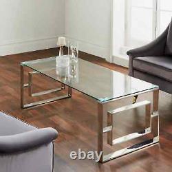 New Modern Milano Silver Plated Coffee Table Plated Stainless Steel