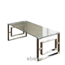 New Modern Milano Silver Plated Coffee Table Plated Stainless Steel