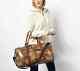 New Patricia Nash Milano Vintage Travel Sticker Leather Duffle Weekender