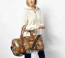 New PATRICIA NASH Milano Vintage Travel Sticker Leather Duffle Weekender