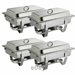 Olympia Milan Chafing Set in Silver Stainless Steel 1 / 1 GN Pack of 4
