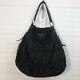 Prada Milano Black Ruched Nylon Tessuto Handbag Purse Leather Straps & Trim Euc
