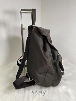 Prada Milano Italy Brown Backpack Nylon Leather Authen