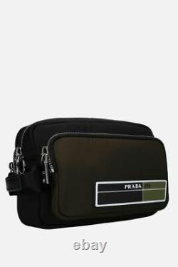 Prada Milano Technical Fabric Nylon Green Cosmetic Bag Dopp Kit 2VF029