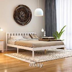 SALE Milan King Size Bed 5ft White Solid Pine Modern Frame Bedroom Furniture
