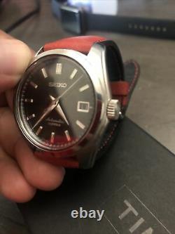 Seiko Men's Black Watch SARB033 + Italian Red Milano watch strap 20mm No Box