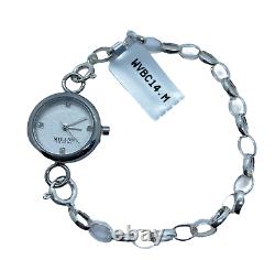 Stainless Steel Watch Quartz Analogue Sterling Silver Bracelet & Diamonds 8