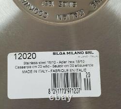 Teknika Silga Stock Pot 18/10 Milano Deep Pan Stainless Steel 20cm 4Qt 12020 New