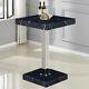Topaz Square High Gloss Bar Table In Milano Marble Effect