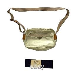 Vintage 2002 Prada Milano Crossbody Authentic Shoulder Sling Side Bag Mens Cream