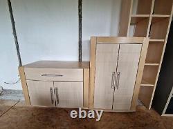 Wall Units Schrank Lounge Dining Room Furniture Beech and Lime Finish German