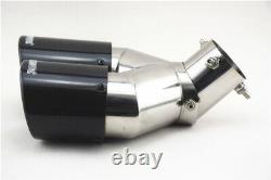 100% Carbon Stainless Exhaust Dual Tip Muffler Pipe Left+right Réglable 0-45°